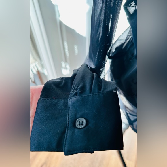 Topshop Women’s Black Sheer Blouse - Picture 6 of 11